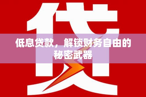 米脂低息贷款，解锁财务自由的秘密武器