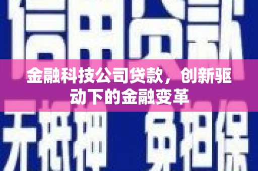 米脂金融科技公司贷款，创新驱动下的金融变革