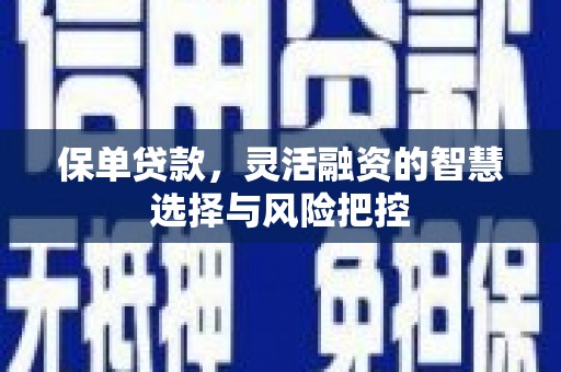 米脂保单贷款，灵活融资的智慧选择与风险把控
