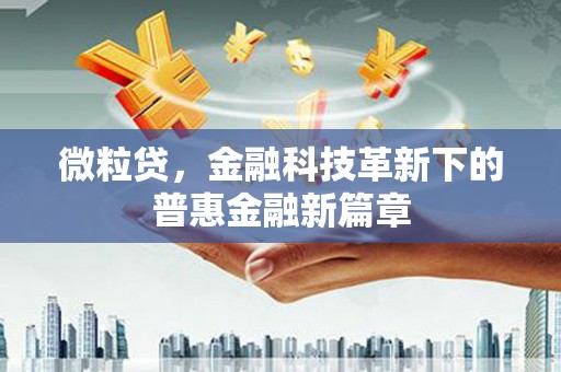 米脂微粒贷，金融科技革新下的普惠金融新篇章