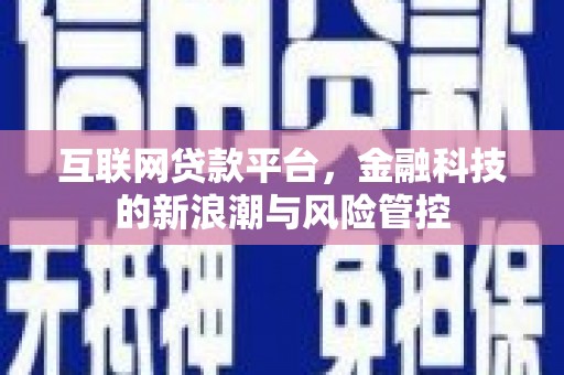 米脂互联网贷款平台，金融科技的新浪潮与风险管控