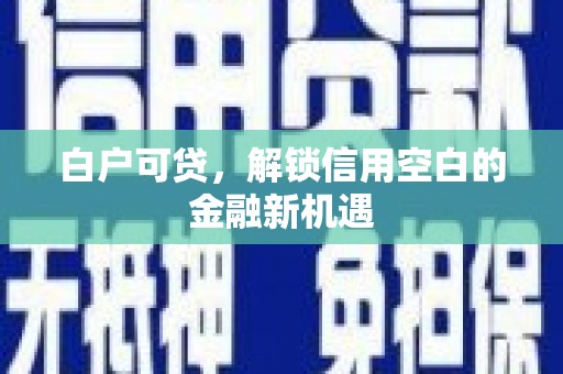 米脂白户可贷，解锁信用空白的金融新机遇