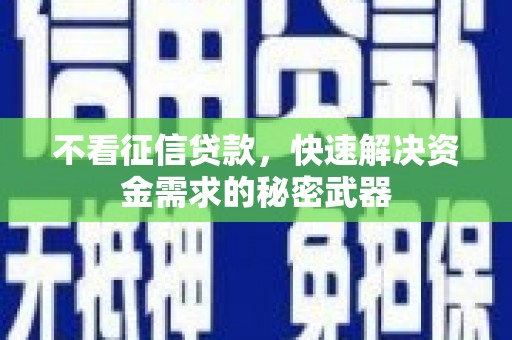 米脂不看征信贷款，快速解决资金需求的秘密武器