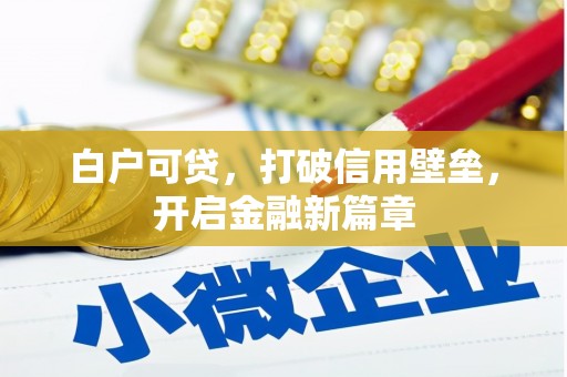 米脂白户可贷，打破信用壁垒，开启金融新篇章
