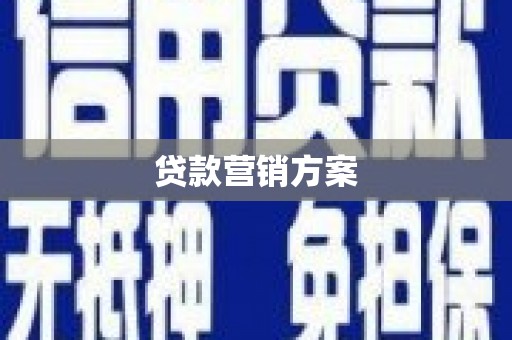 米脂贷款营销方案