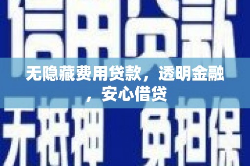 米脂无隐藏费用贷款，透明金融，安心借贷