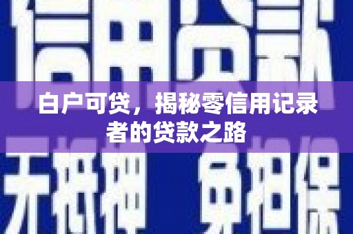 米脂白户可贷，揭秘零信用记录者的贷款之路